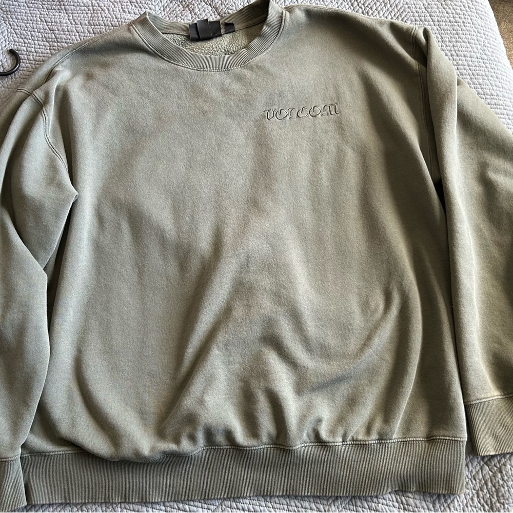 Volcom Crewneck Sweater in Olive Green